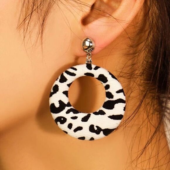 Animal Print Statement Earrings - Picture 1 of 3